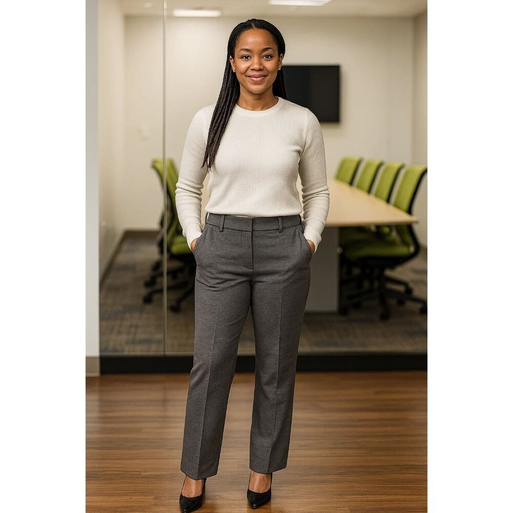 Simply Vera Wang sz 8 NEW knit Twill Slim Straight HR Pants